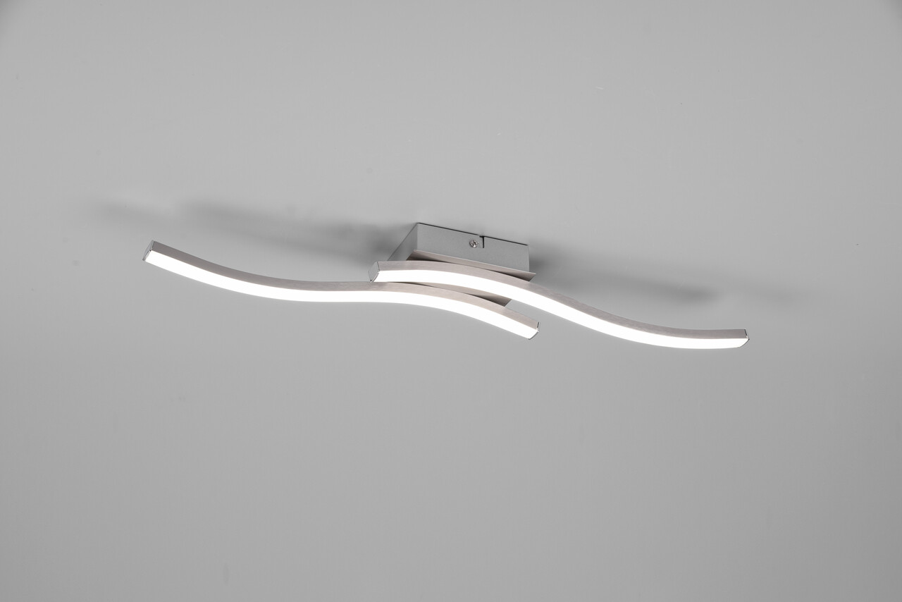 Plafoniera Route, RL, 56x9x7 cm, 5W, 2x SMD, metal, nichel - imagine 5